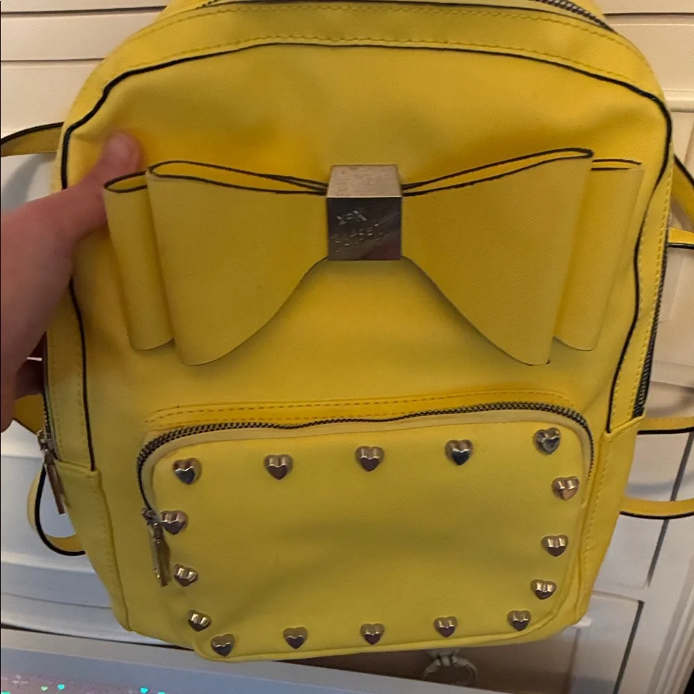Yellow Bow Accent Women's Backpack
